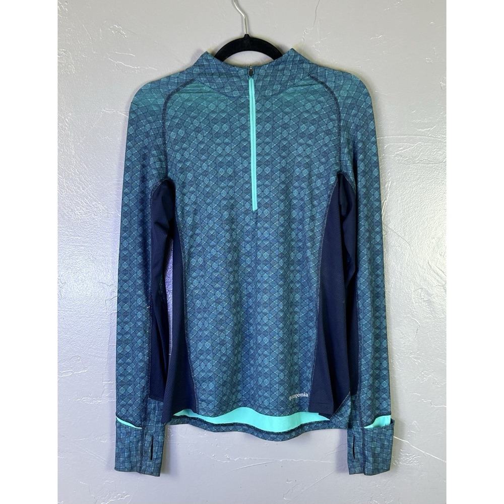 Patagonia Women's All Weather Zip-Neck activewear pullover 1/4 Zip Blue M